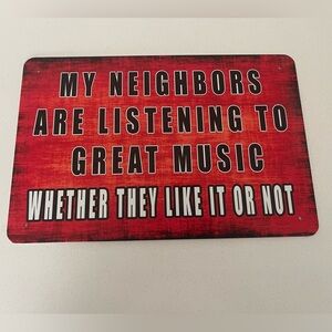Red Rustic Metal Wall Sign